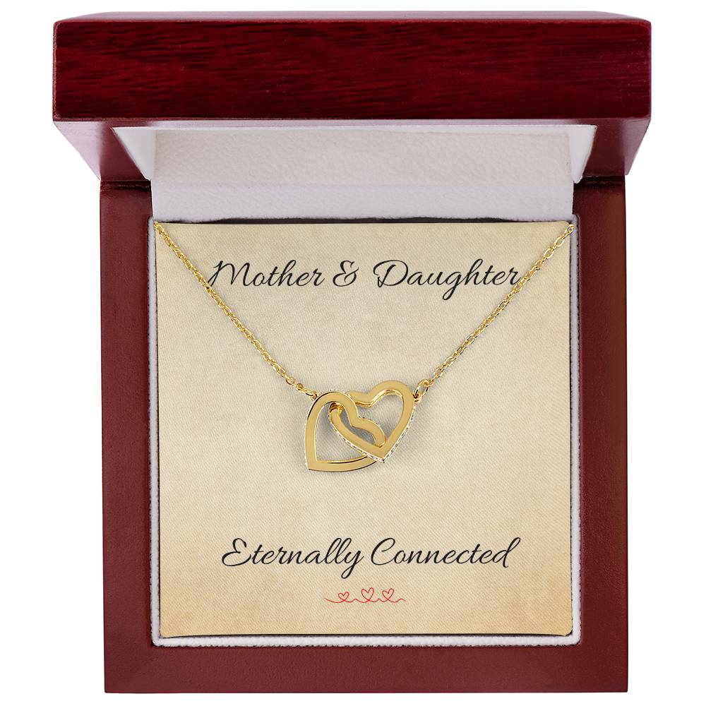Mother & Daughter Eternally Connected - Interlocking Hearts