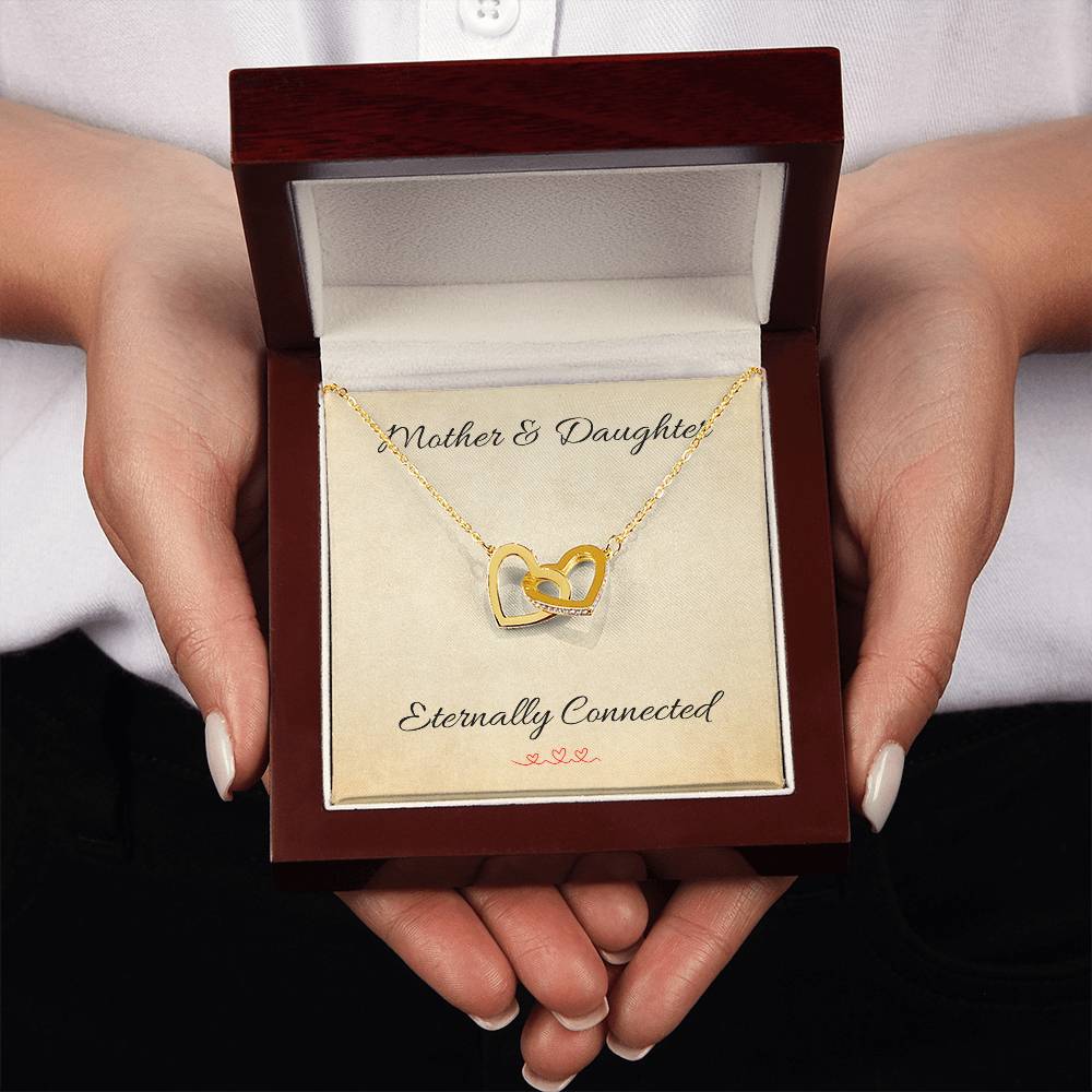 Mother & Daughter Eternally Connected - Interlocking Hearts