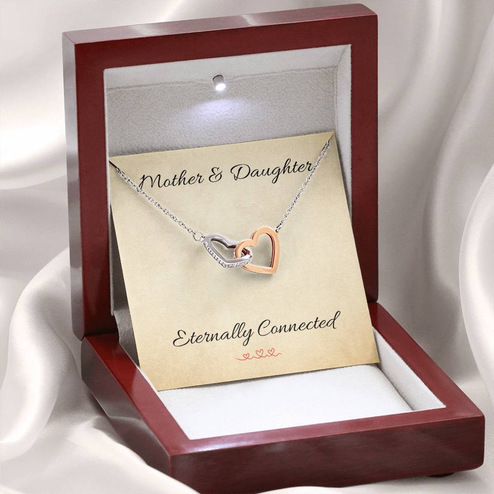 Mother & Daughter Eternally Connected - Interlocking Hearts