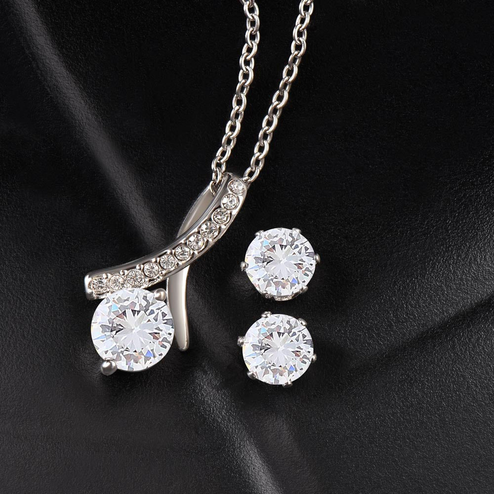 To My Beautiful Mom - Mother's Day Gift Bundle | Sparkling Necklace and Earring Set
