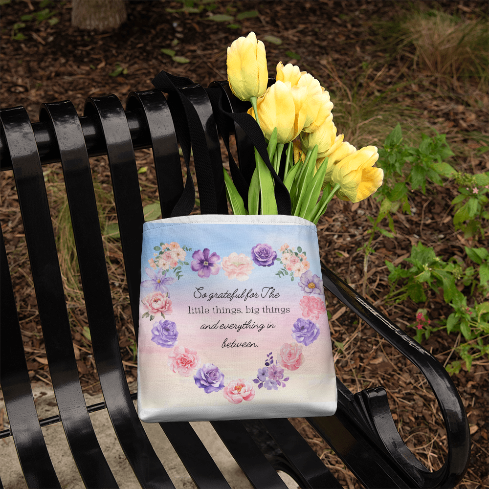 So Grateful Tote β Carry Love Everywhere π©· Pick from 3 sizes and custom handle colors!