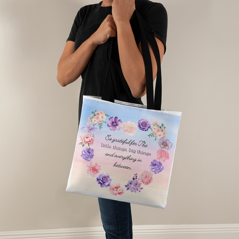 So Grateful Tote β Carry Love Everywhere π©· Pick from 3 sizes and custom handle colors!