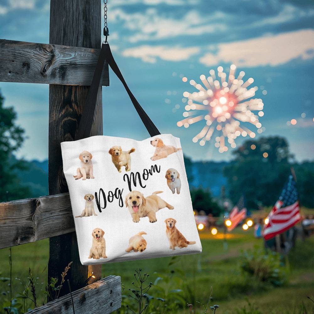 Golden Retriever "Dog Mom" Canvas Tote Bag