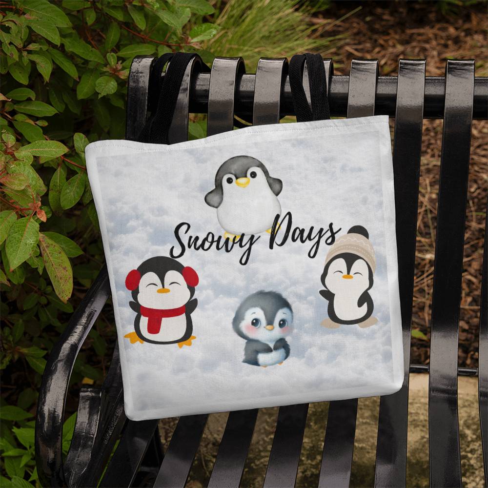 Adorable Snowy Days Penguin Tote Bag - 3 sizes!
