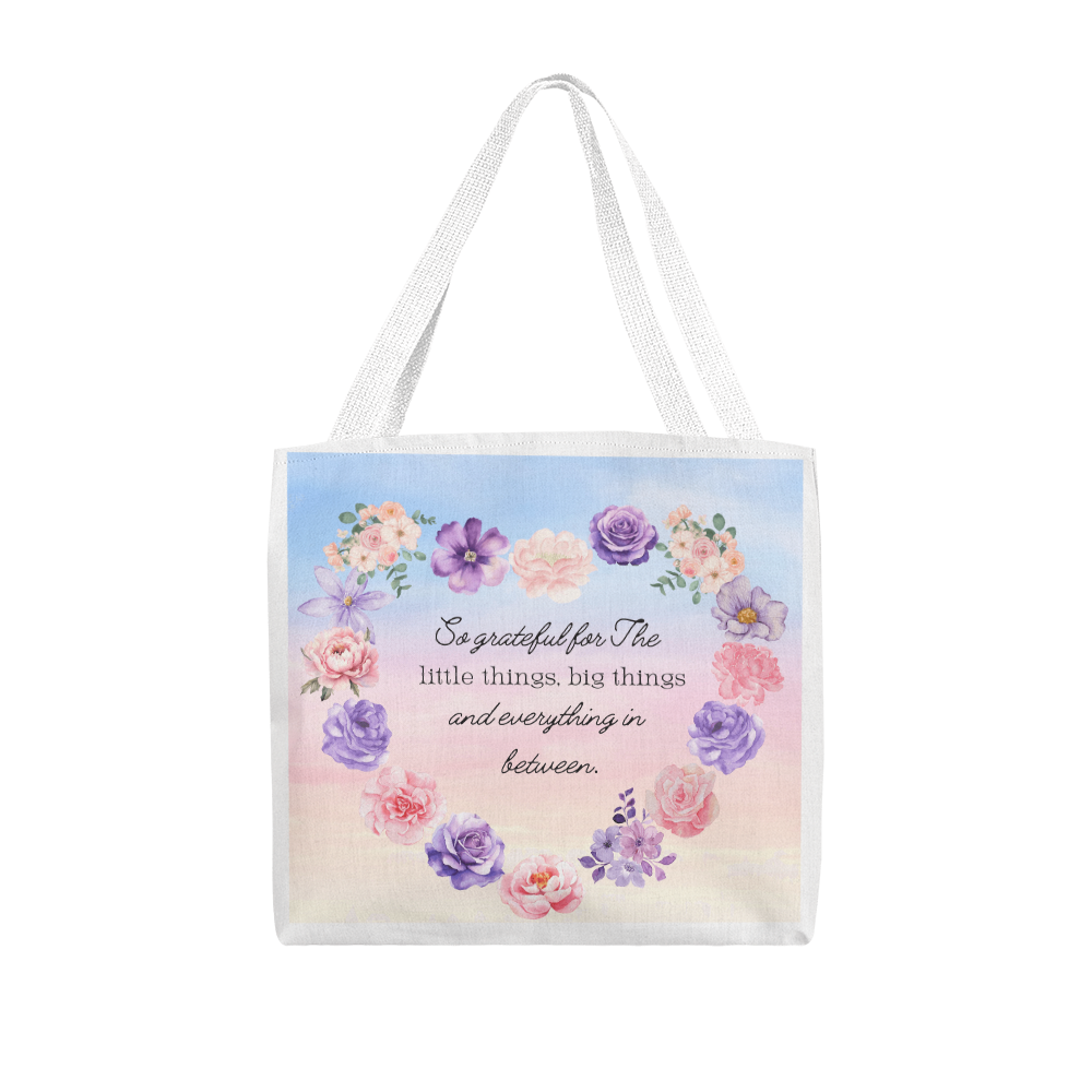 So Grateful Tote β Carry Love Everywhere π©· Pick from 3 sizes and custom handle colors!