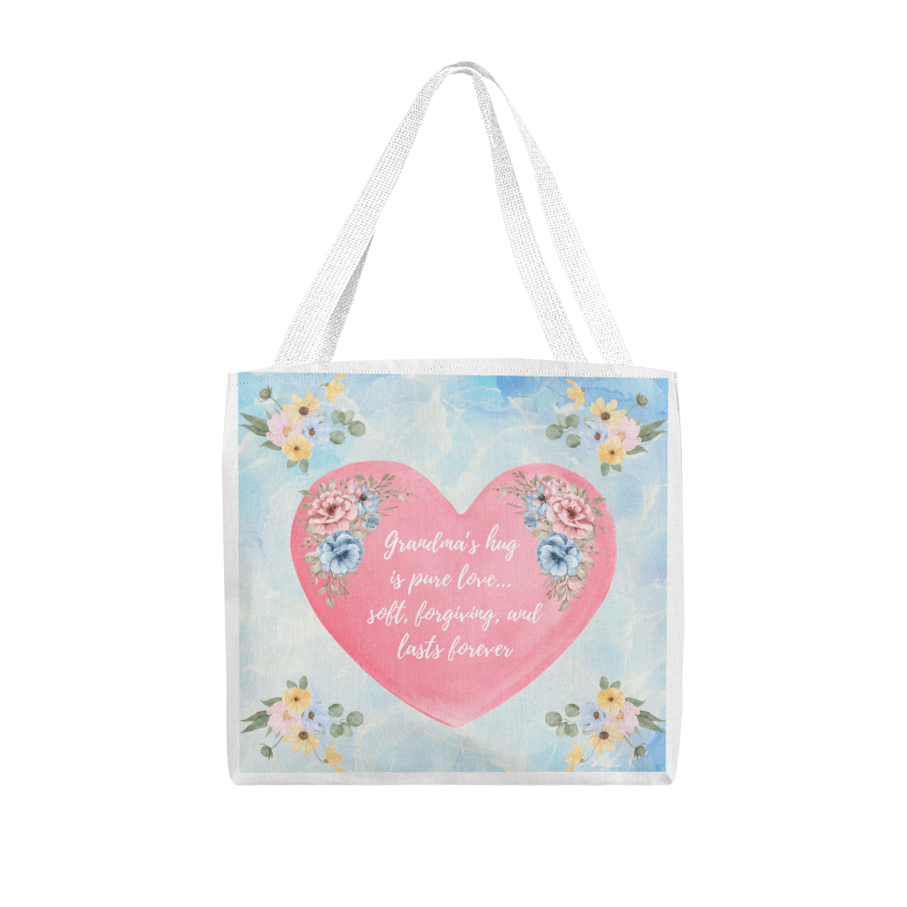 "Grandma's Love" Tote - Carry her comfort everywhere you go ✨ 3 sizes and custom handle selection!