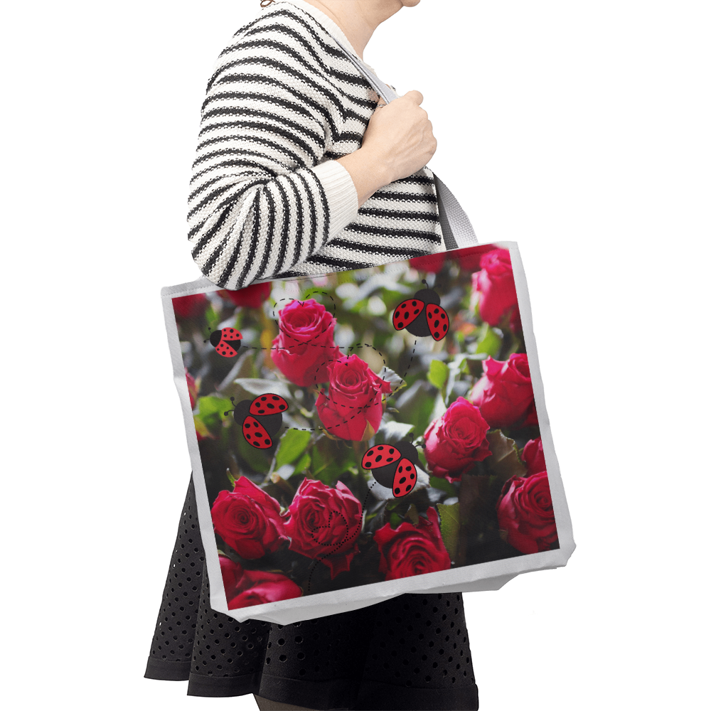 Ladybugs, Roses & Lots of Love🌹- Tote Bag in 3 sizes!