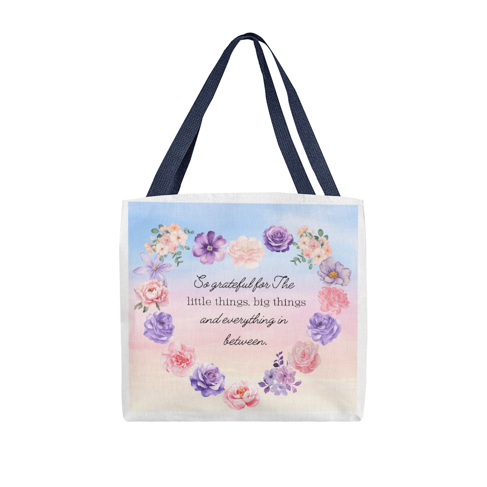 So Grateful Tote β Carry Love Everywhere π©· Pick from 3 sizes and custom handle colors!