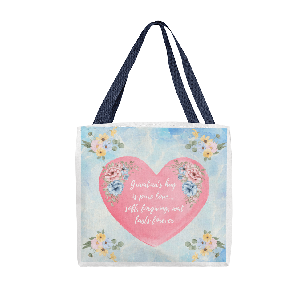 "Grandma's Love" Tote - Carry her comfort everywhere you go ✨ 3 sizes and custom handle selection!