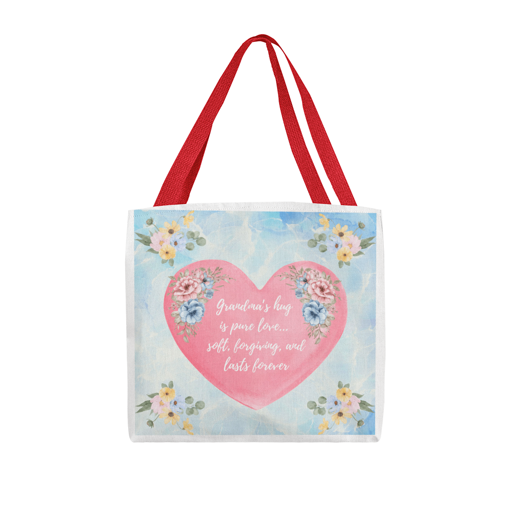 "Grandma's Love" Tote - Carry her comfort everywhere you go ✨ 3 sizes and custom handle selection!