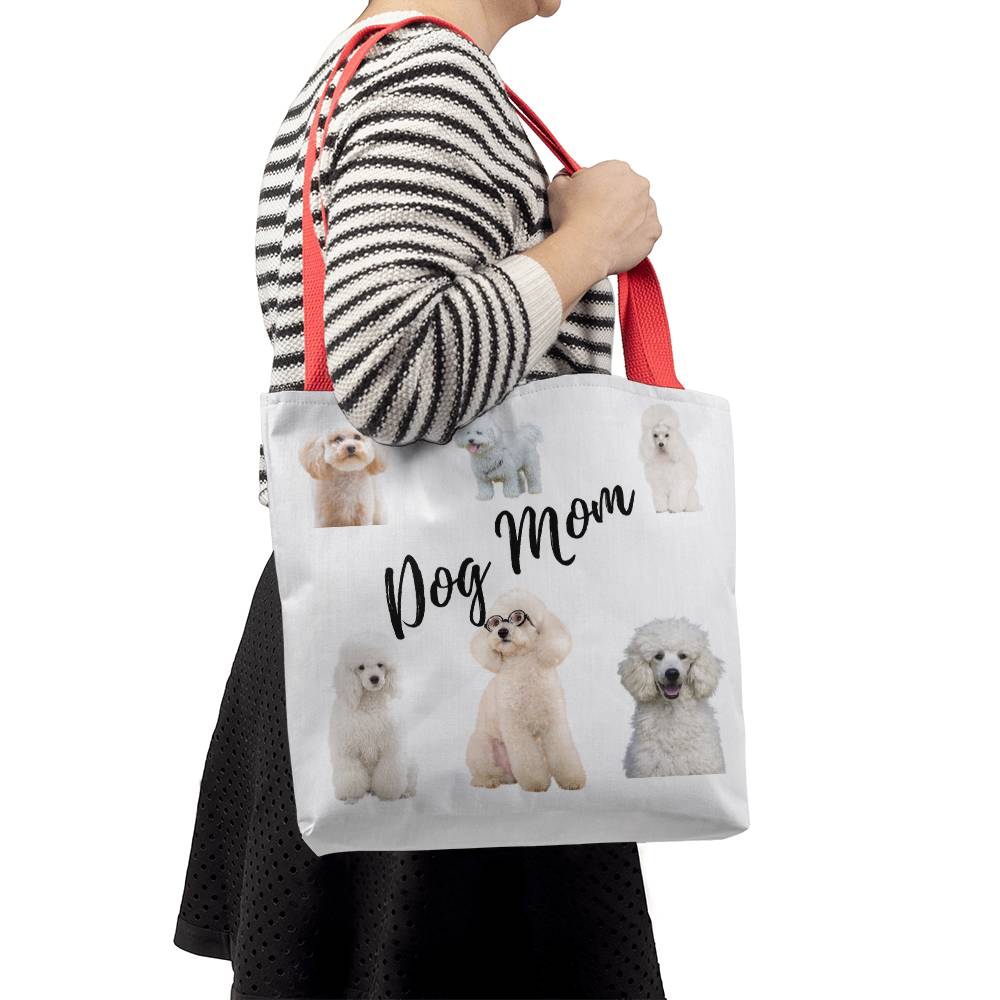 Poodle "Dog Mom" Canvas Tote Bag