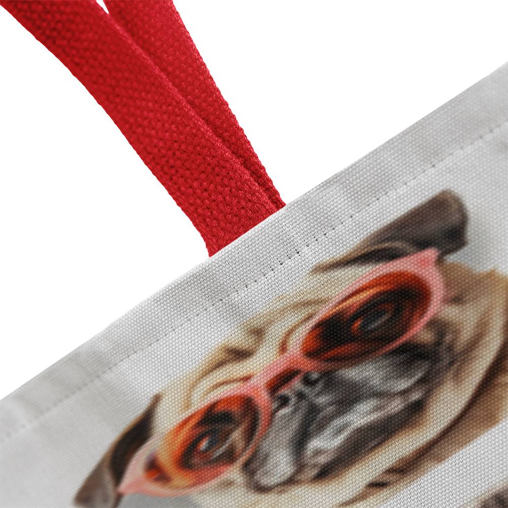 Pug Lovers - "Dog Mom" Canvas Tote Bag