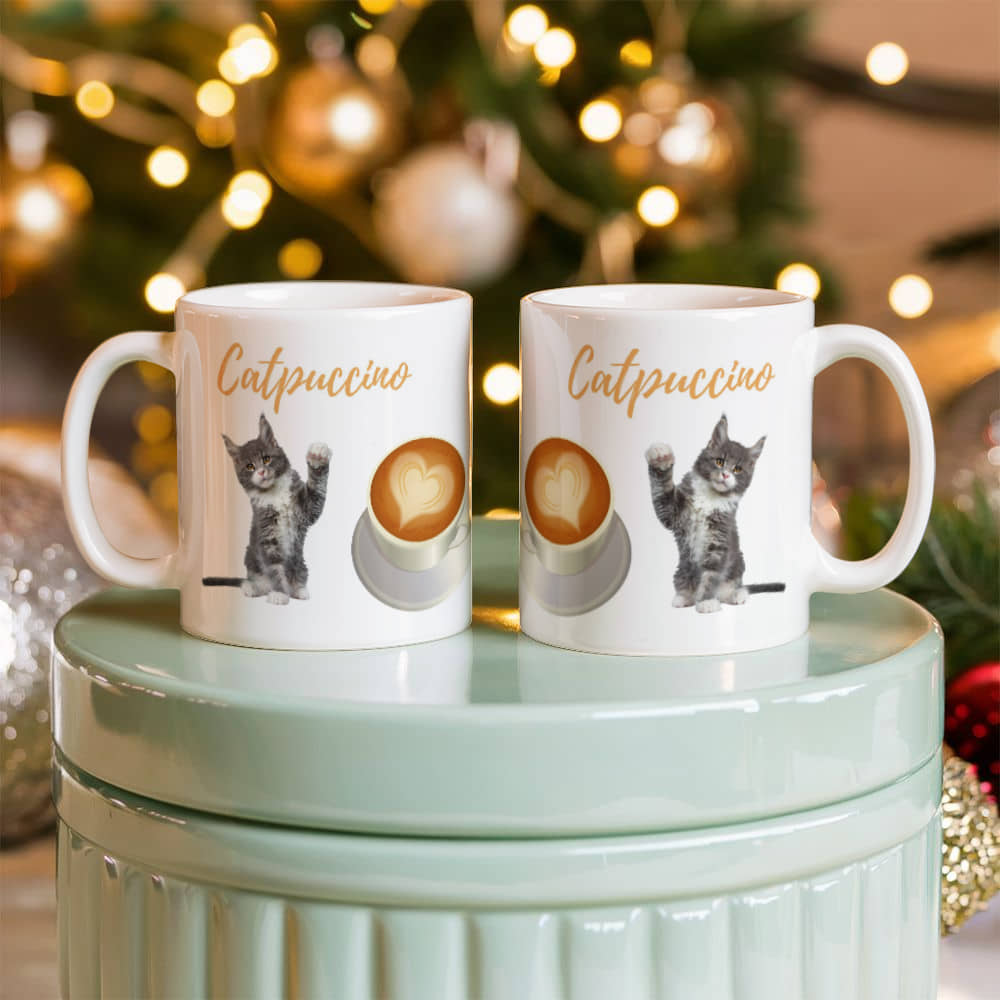 Purrfect Brew: Catpuccino Ceramic Mug 11 oz.