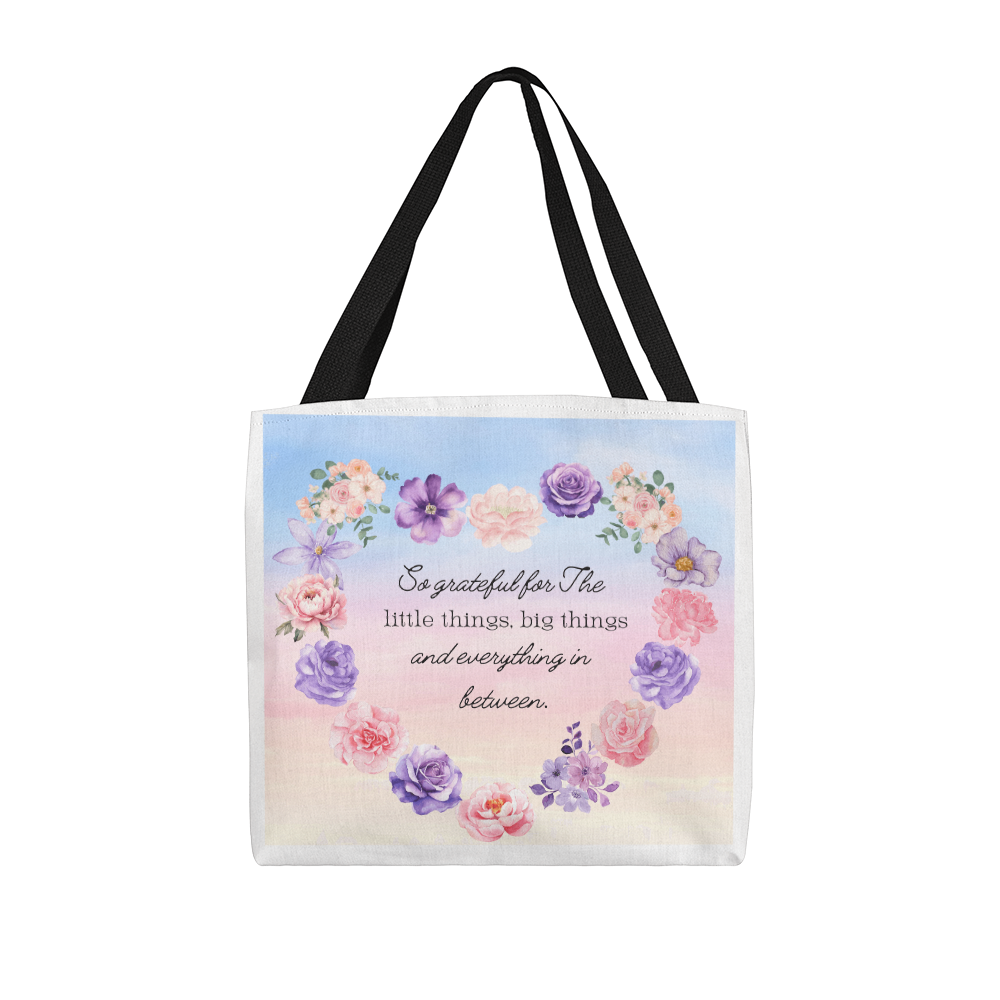 So Grateful Tote – Carry Love Everywhere 🩷 Pick from 3 sizes and custom handle colors!