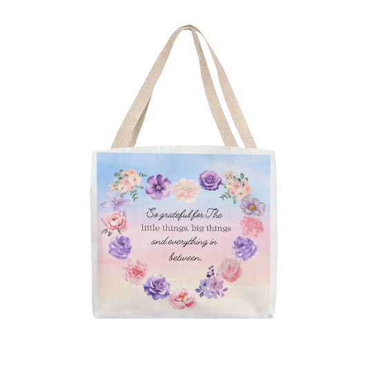 So Grateful Tote – Carry Love Everywhere 🩷 Pick from 3 sizes and custom handle colors!