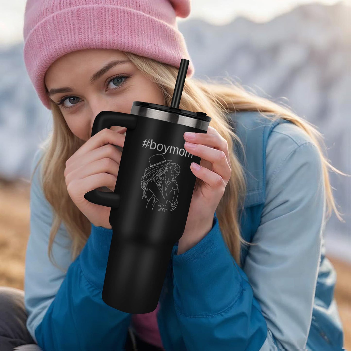 #boymom - Boy Mom Tumbler 40 oz. - choose from 5 colors!
