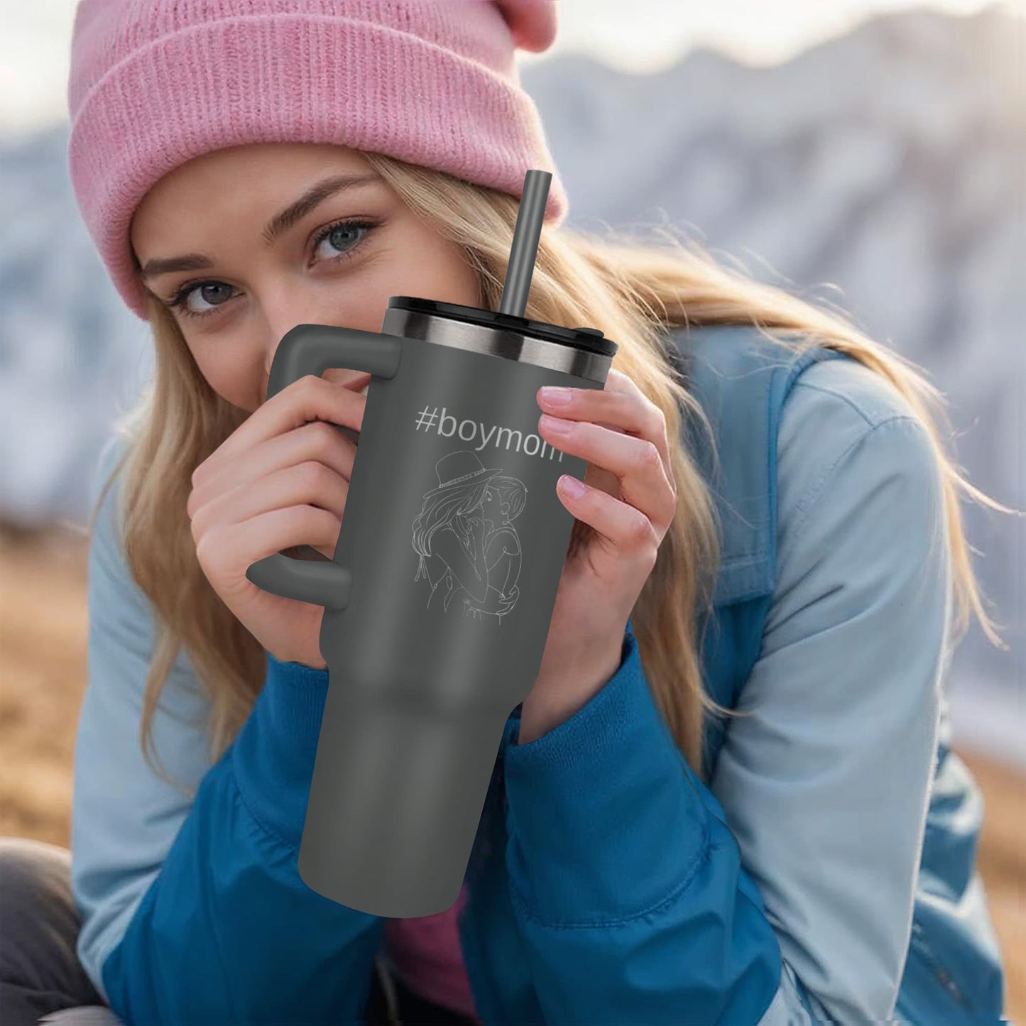 #boymom - Boy Mom Tumbler 40 oz. - choose from 5 colors!